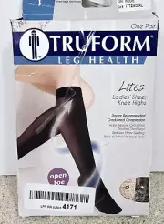 TRUFORM XL Lites Knee High Compression Stockings 15-20mmHg Nude Open Toe