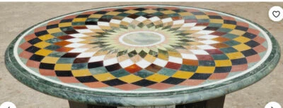 18" Green Marble Coffee Center Table Top Inlay Malachite Mosaic round a1