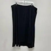 NIC+ZOE Womens Black Onyx Plus Size Elastic Waist Pull On Cozy Rib Midi Skirt 2X