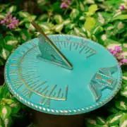 Sundial Verdigris Solid Brass Garden Clock 10'' Diameter Renovators Supply