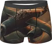 [QMNEHJ] World War Aircraft Men's Boxer Briefs Breathable Stretch Underwear Moisture-Wicking Trunks for Men