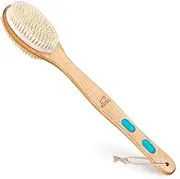 Back Brush Long Handle for Shower - Soft and Firm Double Sided Exfoliating Bath Body Scrub Brush for Men and Women - Use Back Showering Scrubber Wet for Washing/Scrubbing - Use Dry for Exfoliation