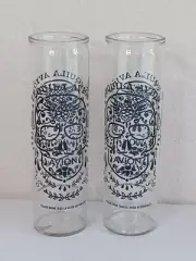 Tall Glass Set of 2 AVION TEQUILA Day of the Dead Sugar Skulls Barware 8" New