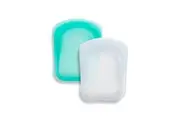 2pc Stasher Silicone 118ml 18cm Reusable Sandwich Bag Storage Pouch Clear Aqua
