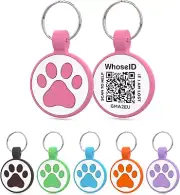 QR Code Cat Tag, Modifiable Profile, Silicone, Silent, 1", Rose