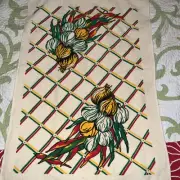 Vintage red yellow green onion pepper kitchen towel