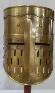 Medieval Steel Armour Crusader knight Helmet with leather strips replica