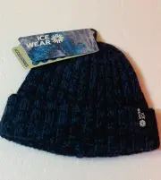 Ice Wear Kids One Sz Hat Blue 100% Wool Beanie Warm Winter Cap
