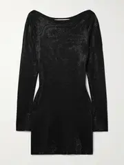 [ALEXANDER WANG] ALEXANDER WANG - Crystal-embellished Jersey Mini Dress - Black - large large Black