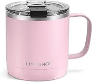 HAUSHOF 420ml Insulated Coffee Cup with Handle, Stainless Steel Vacuum Insulated Coffee Cups, Double Wall Travel Mugs with Leakproof Lid, 14 oz, BPA Free
