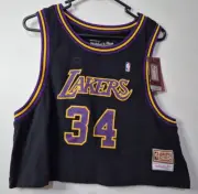 NBA Los Angeles LA Lakers Crop Jersey Tank Top No. 34 O'Neal Women's Size M BNWT