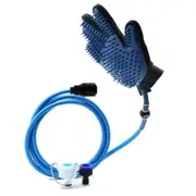 Aussie Land Dog Grooming Massage and Bathing Glove with hose