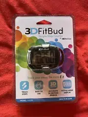 3D FitBud Simple Step Counter Pedometer Model A420S w/Lanyard & Clip - Black