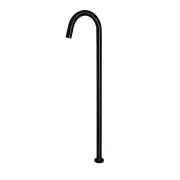 Round Brass Floor Standing Bath Spout - Matte Black