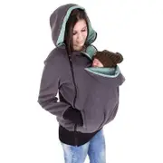 Fashion Baby Carrier Jacket Kangaroo Warm Maternity Hoodies Women Outerwear Coat for Pregnant Womens Maternity Clothes grey 3XL