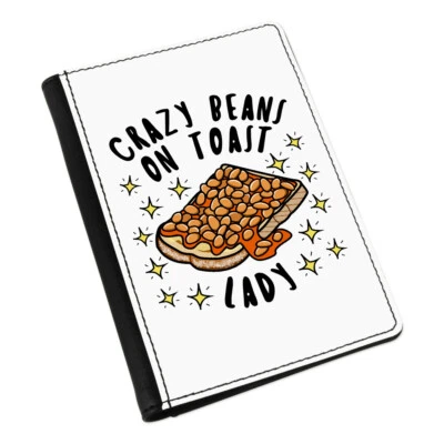 Crazy Beans On Toast Lady Stars Passport Holder Cover Case Funny Food Breakfast