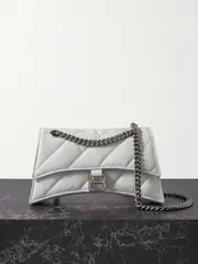 [Balenciaga] Balenciaga - Crush Small Quilted Crinkled-leather Shoulder Bag - White - One size One size White