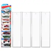 5 Pack Acrylic Model Car Display Case Wall Mount Compatible with Hot-Wheels M...