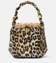 [Ganni] Ganni Bou leopard-print bucket bag One Size brown