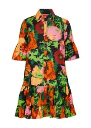 LA Double J Choux Printed Cotton-poplin Mini Dress - Multicoloured - S (UK8-10 / S) S (UK8-10 / S)