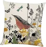 Perfk Decorative Cushion Floral Pillow Gift Comfortable Handmade Pillows Cushion Pillow Inserts Included for Office Sofa Home Couch, A