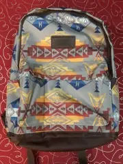 Pendleton Backpack Canyon Southwestern Print Brown Leather Fits 17” Laptop New