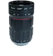HD 4K Lens 12MP C-Mount 75MM Aperture F1.4 Format 2/3" for Surveillance Security CCTV Cameras