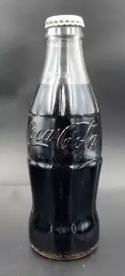 Full Glass Coke Bottle 7.5" tall 1 lb 2.5 oz