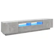 vidaXL TV Cabinet with LED Lights Concrete Grey 200x35x40 cm