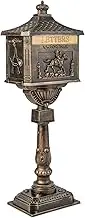 IRONMAX Cast Aluminum Rural Mailbox, Waterproof Rust-Proof Residential Mail Boxes Outdoor with 2 Keys and Baffle Door, Curbside Postal Mail Box, Large Security Locking Mailbox Post Mount (Bronze)
