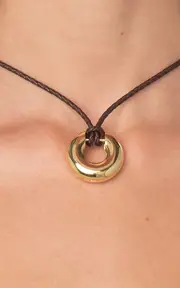 [éliou] Charlie 14K Gold-Plated Leather Necklace