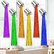 6 Sets Rainbow Tinsel Foil Fringe Curtains for Back to Classroom Colorful Backdrop Bright Curtains Set for Kindergarten Daycare Primary School Bedroom Playroom Room Decor