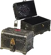 ERINGOGO 2pcs Treasure Chest Ornaments Favor Packaging Lid Trinket Boxes Crate Accessories Vintage Decor Pirate Themed Party Decorations Small Treasure Chest Mini Pirate Chest Plastic