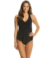 Magicsuit Solid Taylor Tankini Swim Top Black Size 8 40168