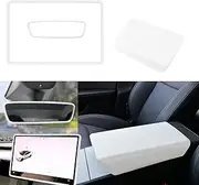 XTnueotr for 2024 Tesla Model 3 Highland Center Console Armrest Cover Protector Frames of Screen and Rear View Mirror, for 2024 Model 3 Interior Accessories (2024 Model 3 Highland, White-3pcs)