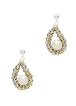 Pearl Octopuss.y Tiny Oyster Embellished Drop Earrings - Silver ONE SIZE