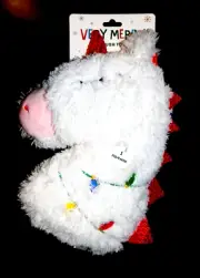 Christmas Unicorn Plush Squeaker Dog Toy 10"