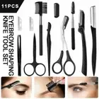 11/9/6/4Pcs Eyebrow Grooming Tools Razor Brush Kit Facial Trimmer Tweezers Comb✔