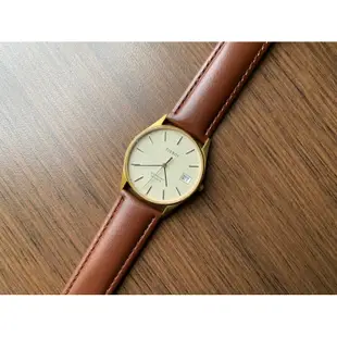 TISSOT VINTAGE 天梭 古董錶 石英錶 STYLIST QUARTZ 瑞士 swiss 奶油面盤 金錶 古著