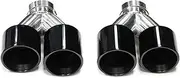 2pc Of Carbon Fiber Tailtips Compatible For BMW Old 5 Series 535i 535D F10 F11 F18 Upgraded M5 Rear Bumper Quad Muffler Exhaust Systems(Black)