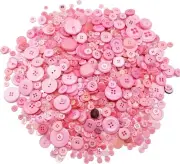 600-700Pcs Pink Buttons for Crafts Bulk Craft Assorted A,