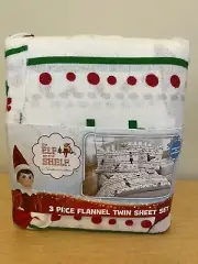 NEW Elf of the Shelf 3 Piece Flannel Sheet Set Size TWIN