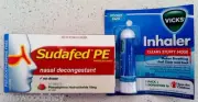 SUDAFED PE Nasal Decongestant Phenylephrine + VICKS INHALER menthol