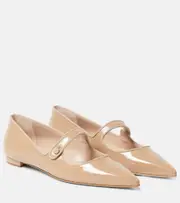[Manolo Blahnik] Manolo Blahnik Campari patent leather ballet flats AU 10 neutrals