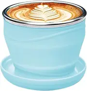 Silicone Cup | 180ml Camping Mug with Lid and Lanyard - Portable Mug for Coffee Brewing Cold Drink Juice Outdoor Picnic