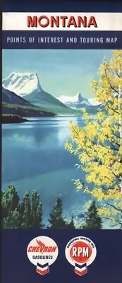 1962 Chevron Road Map: Montana NOS