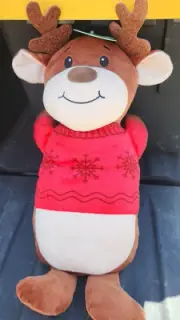 Merry& Bright Squeaking Dog Toy Reindeer XL Plush