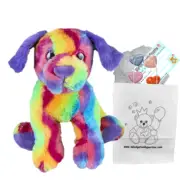 Build Make a Teddy Bear - Kids Craft - no sew - 8" /20cm Rainbow Dog