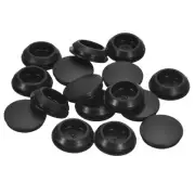 16Pcs Silicone Plugs Rubber Round Hole Plugs for 20-22mm Hole Black