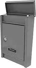 SEWACC Secure Wall Mailbox with Lock Weatherproof Donation Complaint Box Spacious Grey Villa Mailbox for Outdoor Use Elegant Design for Home Exterior